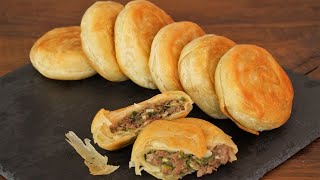 How to Make Chinese Beef Puff Pastry Pies  The technique for getting the puff pastry is very easy [upl. by Nahshun]