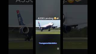 Normal Plane Landing vs A330 Landing aviation avgeek plane automobile butter [upl. by Thalia]