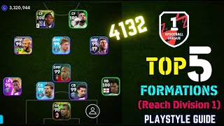 TOP 5 BEST FORMATIONS TO REACH DIVISION 1 IN EFootball 2024 Mobile  Best Formation EFootball 2024 [upl. by Beckerman644]