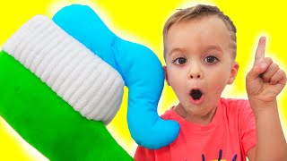 Brush your teeth song with Vlad and Niki  Funny stories for kids [upl. by Gnehp490]