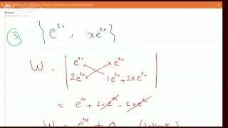 Finding Wronskian to Determine if two functions are Linearly Independent or Dependent EX 0714 [upl. by Christel670]