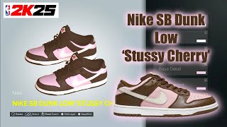 NBA 2K25 Shoe Creator  Nike SB Dunk Low Stussy Cherry [upl. by Dzoba780]