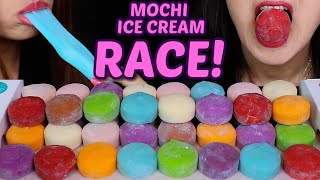 ASMR MOCHI ICE CREAM RACE soft and sticky eating sounds 모찌 아이스크림 리얼사운드 먹방 もちアイス SPEED EATING [upl. by Nomla590]