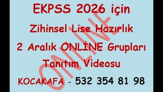 EKPSS 2026 için ZİHİNSEL LİSE ONLİNE EĞİTİM KURSLARIMIZ TANITIM VE SÜPRİZ VİDEOSU İZLEYİNİZ [upl. by Eilrahc860]