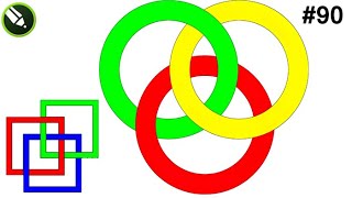 How to make borromean rings Design in coreldraw  Borromean Rings Design  3d Design ring 090 [upl. by Lindner]