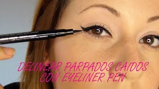 COMO DELINEAR OJOS PEQUEÑOS CON PARPADOS CAIDOS FACIL  INMAZEN [upl. by Eyar]