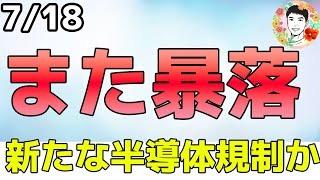 3倍レバのSOXLは21％！なぜ半導体株が大幅下落⁉【718 米国株ニュース】 [upl. by Arrek439]