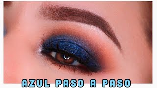 Maquillaje en Tonos Azul paso a paso  Maquillaje de ojos azul [upl. by Ardnalac]