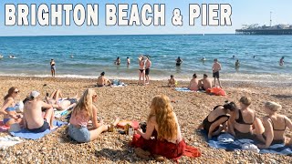 🇬🇧 Walking Brighton Beach amp Brighton Pier  July 2022  England Beach Walking Tour 4K [upl. by Ivers27]