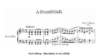 Paul Colberg  Albumblatt Esdur 1918 [upl. by Anairda]