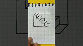 🔴 Como Dibujar una Escalera 3D 🪜 shorts [upl. by Belayneh205]