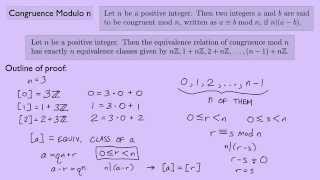 Abstract Algebra 1 Congruence Modulo n [upl. by Aniretake416]