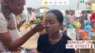 I DID MY MAKEUP BY THE ROADSIDE AND I NEVER EXPECTED THIS😱  BLACK GIRL GETS MAKEUP DONE IN NIGERIA [upl. by Krum]