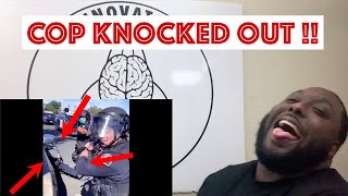 Cop gets KNOCKED OUT at George Floyd protest  MUST WATCH REACTION [upl. by Sitarski57]