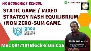 static game  mixed strategy Nash equilibrium non zerosum game [upl. by Ellemrac477]