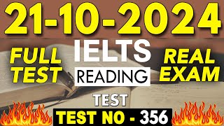 IELTS Reading Test 2024 with Answers  21102024  Test No  356 [upl. by Olga]