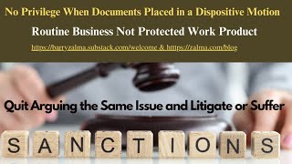 No Privilege When Documents Placed in a Dispositive Motion [upl. by Jarad80]