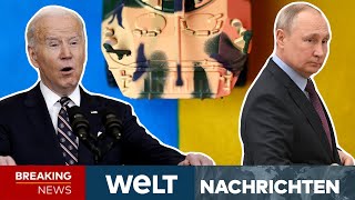 RUSSLANDUKRAINEKRISE USA amp EU verhängen Sanktionen  Wird PUTIN angreifen  WELT Newsstream [upl. by Lairea]