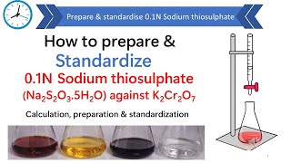 How to prepare and standardize 01 N sodium thiosulphate solution  Standardisation of 01N Na2S2O3 [upl. by Gerdy]