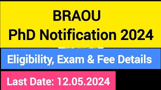 BRAOU PhD Notification Details TZONE9999 [upl. by Odille]