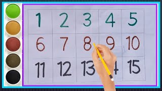 1 to 15 numbers counting for kids and toddlers colours name preschool learning vedios [upl. by Areid]