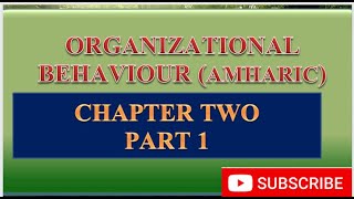 organizational behavior chapter 2 part 1 Amharic 2023 high quality [upl. by Mahau313]