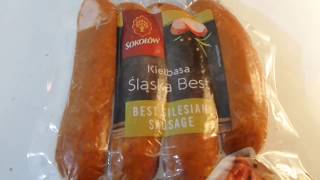 i HomeBargains Sokolow Best Silesian Sausage Силезская колбаса сосиски buy in UK England 20191203 [upl. by Ardnod]