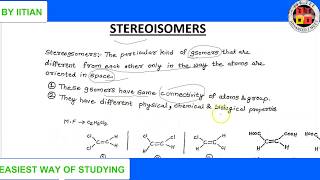 Stereoisomers  LECTURE1  Geometrical Isomer  Distereomers  IITJEE  NEET AIIMS  Chemistry [upl. by Innes3]