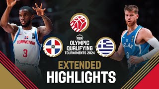 Dominican Republic 🇩🇴 vs Greece 🇬🇷  Extended Highlights  FIBA OQT 2024 Greece [upl. by Evangelin324]