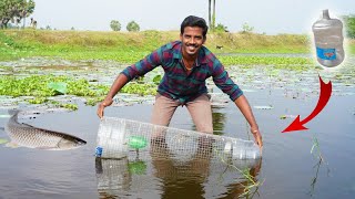 Fish Trap  தண்ணி கேன் வெச்சி மீன் வேட்டை  Working 💯  Simple Fish trap with Old water can MmK [upl. by Lawlor]