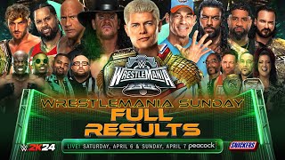 Full WWE WrestleMania XL Sunday Results [upl. by Welbie]