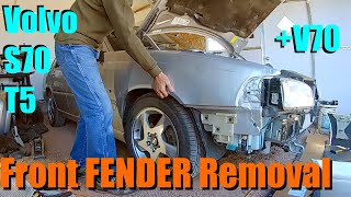 Volvo S70 T5 V70 Front FENDER Easy DIY Removal Install [upl. by Rochell84]