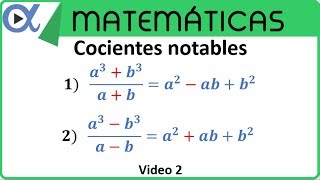 Cocientes notables video 2  Álgebra – Vitual [upl. by Rika]