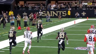 Taysom Hill explodes for THIRD TD of game vs Browns on 75yard run [upl. by Prissie534]