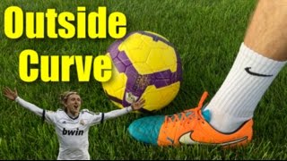 How to Bend a Soccer ball with the Outside of Your Foot  Tutorial [upl. by Hacim]