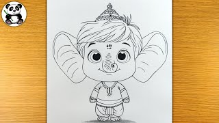 New little ganesha drawing  ganpati arts​⁠TaposhiartsAcademy [upl. by Darahs]