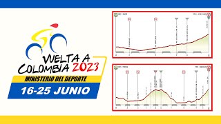 Recorrido VUELTA a COLOMBIA 2023 Etapas Perfiles y Altimetrías [upl. by Trilbie]