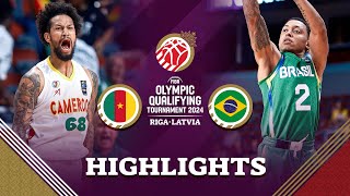 Cameroon 🇨🇲 beat Brazil 🇧🇷 in a thriller both qualify for semis  Highlights  FIBA OQT 2024 Latvia [upl. by Bunting]