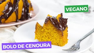 BOLO de CENOURA🥕 SUPER FOFO e FÁCIL VEGANO com cobertura de CHOCOLATE🍫 [upl. by Alethia620]