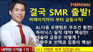 주도주마스터 최현덕대표241024 결국 SMR 출발비에이치아이 부터 급등시작AI다음 모멘텀은 무조건 원전하이닉스 실적 대박 핵심만테슬라 급등은 어떻게 [upl. by Hosbein]