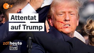 Attentat auf Donald Trump Was bisher bekannt ist  ZDFheute live [upl. by Rimat987]