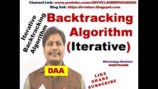 Iterative Backtracking Algorithm  Algorithm for Backtracking General Method  Backtracking  DAA [upl. by Daniella472]