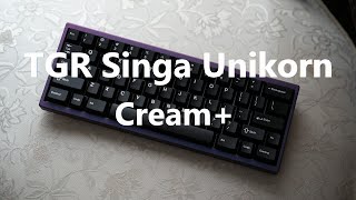 TGR Singa Unikorn  Copper Insert Cream Switches on Alu Plate  GMK WOB [upl. by Calandra75]