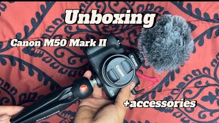 Unboxing my Canon EOS M50 Mark II  accessories  AESTHETIC ￼ [upl. by Camp]