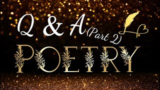 Poetry Questions And Answers Part 2 [upl. by Torbert203]