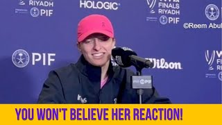 Iga Swiateks HILARIOUS RESPONSE to WTA Finals Win Being Dismissed  You Wont Believe Her Reaction [upl. by Chesney913]