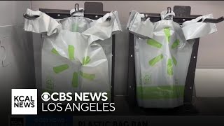 Gov Newsom signs legislation to ban plastic bags from California grocery stores [upl. by Ailgna920]