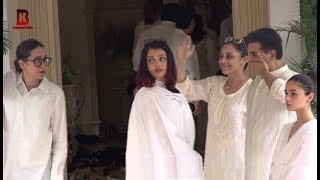 Karishma Kapoor Aishwarya Rai At Karishmas Grand Mother Krishna Raj Kapoor Funeral [upl. by Hovey784]