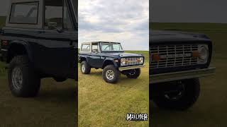 FOR SALE 1973 Ford Bronco in NAVY BLUE  Maxlider Brothers Customs [upl. by Euqram]