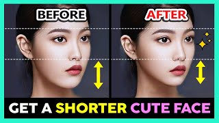 ✨ GET A SHORTER CUTE FACE WITH KOREAN FACE EXERCISE  FIX LONG FACE SHORTER REDUCE LONG CHIN [upl. by Redep279]